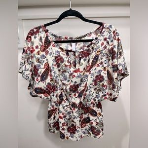 Alya Paisley Batwing Peplum Blouse